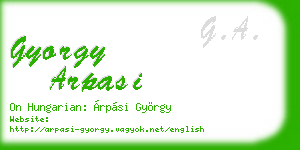 gyorgy arpasi business card